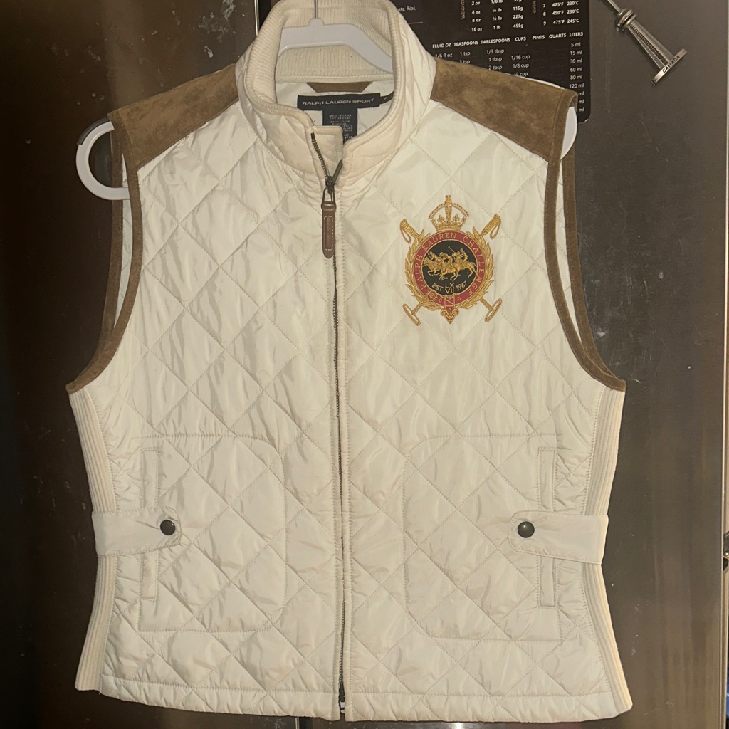 Ralph Lauren Sport Rider Jockey Club Crest Quilted Puffer Vest Women's Xl